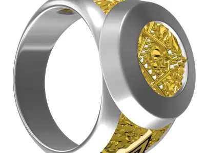 Antique Alfa G Diamond Wedding Ring 3D print model