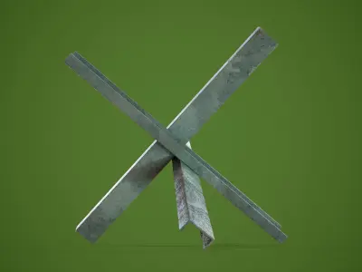  Hedgehog Anti Tank PBR Low-poly 3D model