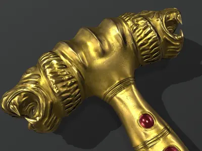 Golden Dagger Low-poly 3D model