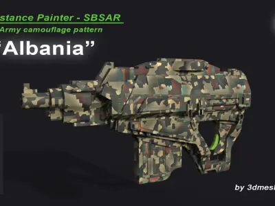 Albania - Army Camouflage Pattern - SBSAR Material 3D model