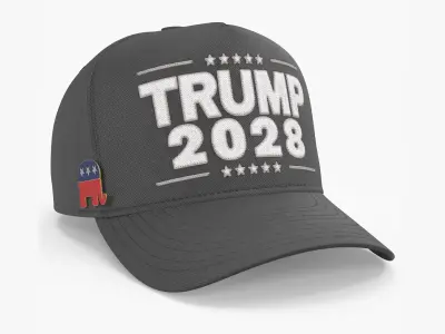 Trump 2028 Cap with Republican Elephant Pin 3D model