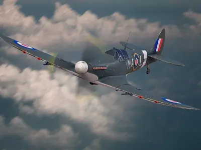 Supermarine Spitfire Low-poly 3D model shop