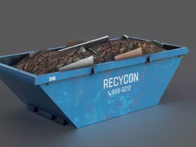 Construction Container Low-poly 3D model
