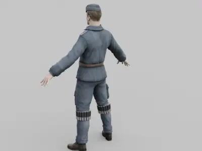 pilot luftwaffe Low-poly 3D model