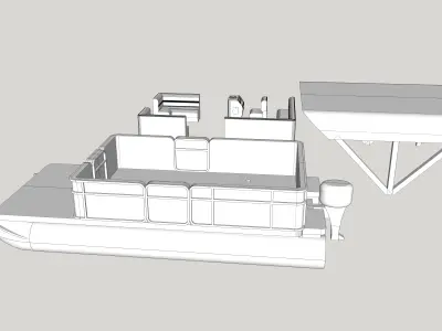 Pontoon Boat HO and N scales 3D print model