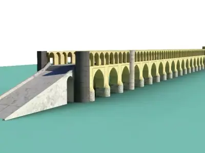 Allahverdi Khan Bridge Low-poly 3D model