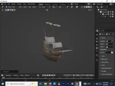  a ship Free 3D model