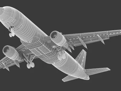 Airbus A320 Commercial Jet with Cockpit and Interiror 3D model