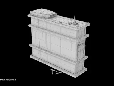 Ammo Crate Dirt Low-poly 3D model