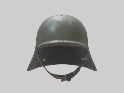 Dented Old Helmet Model Low-poly 3D model
