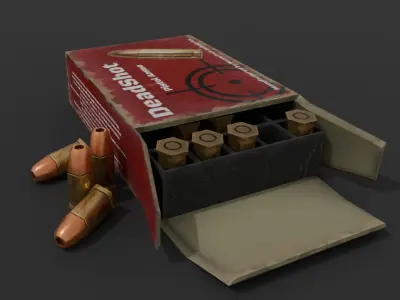 Pistol Ammo Box Game Ready Free low-poly 3D model