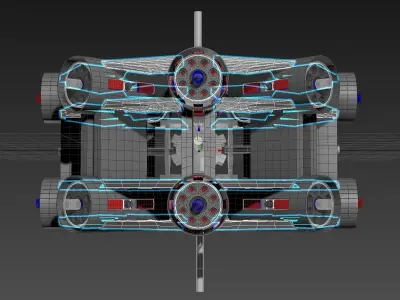 Inverted 16 Cylindrical Radial 3 Phase Motor - Concept 3D model