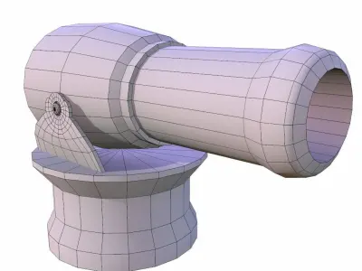Bronze Cannon - Game Ready Low-poly 3D model