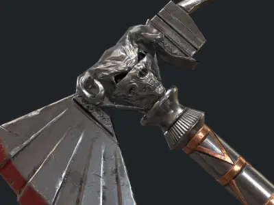 Fantasy Stylish- Axe of Skul Low-poly 3D model