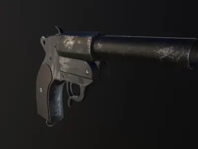 Flare gun Low-poly 3D model purchase