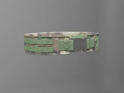 Military Battle Belt PBR Low-poly 3D model