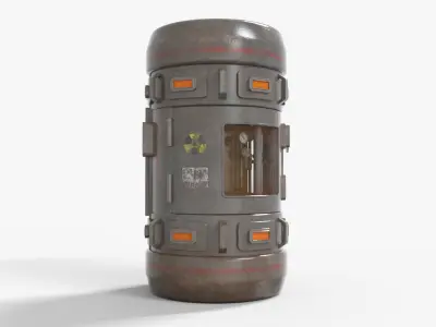 Tritium Container Hydrogen-3 Low-poly 3D model