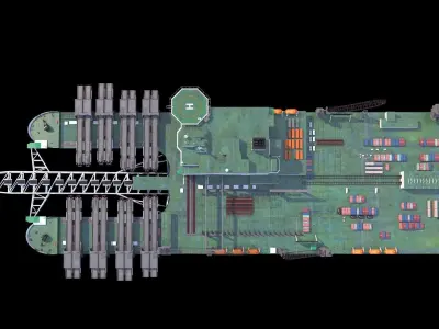 Pipelay vessel  catamaran 3D model