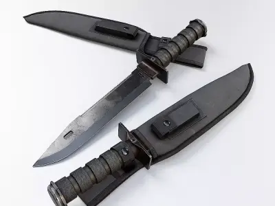 Combat knife pbr realistic 3d model  Low-poly 3D model