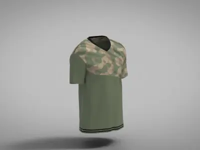 Military Outfit - T-shirt Low-poly 3D model 56