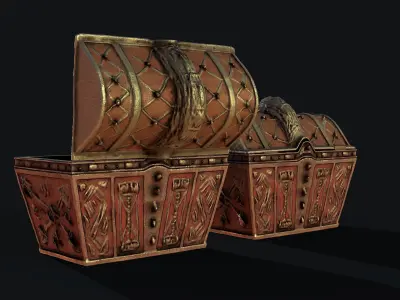 Treasure Chest Low-poly 3D model
