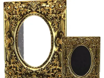 Antique Frame Mirror 2 Low-poly 3D model