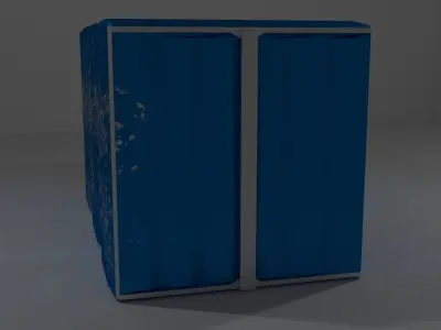Container Blue Low-poly 3D model purchase