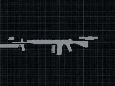 AR-25 ak - rifle Low-poly 3D model