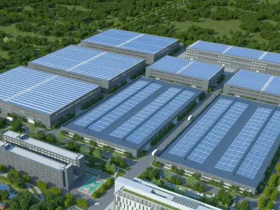 Industrial buildings factories industrial parks 3D model get