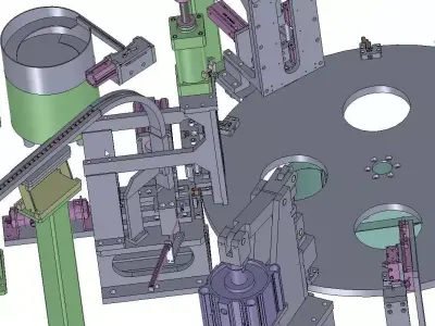 3D CAD Model Automatic Hydraulic Hinge Assembly Line 3D model