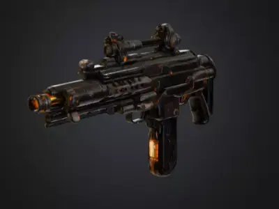 Futuristic Blaster 3D Model Low-poly 3D model