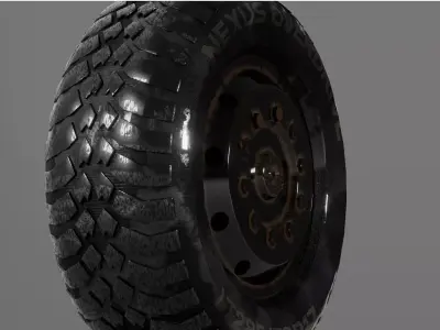 OffRoadTire3DModelWetSurfaceDeformationLatticeLT28570R17 3D model