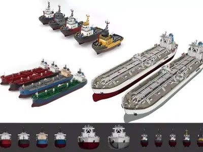 Oil industry collection low poly 3D Model Pack