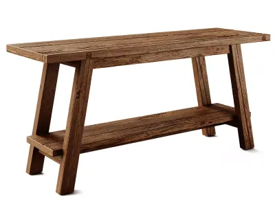 Kave Home Safara Cracked wood Bench 3D model