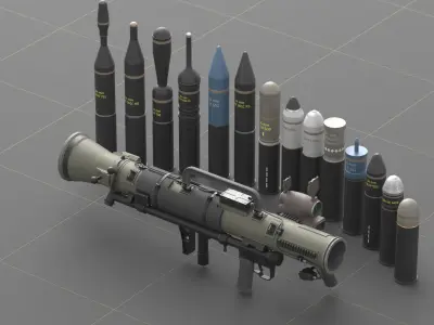 Carl Gustavf- M4 - Recoilless Rifle Low-poly 3D model