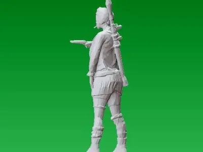 warrior girl soldier Free 3D print model