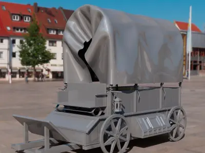 horse cart 3D model purchase