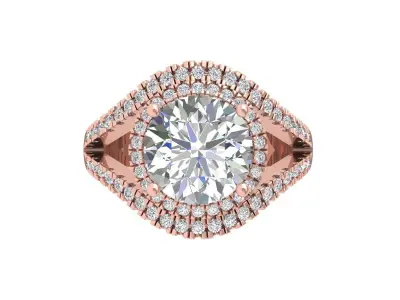 Solitaire Engagement Art Deco Ring 3D print model 89