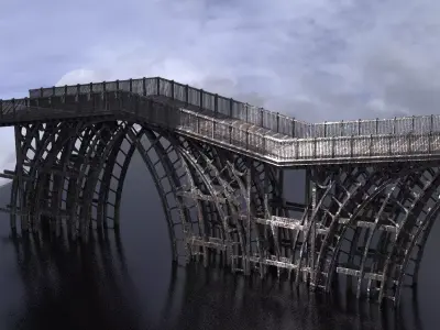 Epic Fantasy Patterned bridge 3D model