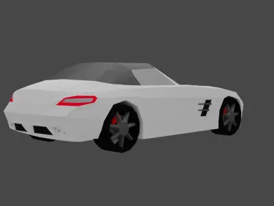 Mercedes Benz SLS AMG Roadster - low poly full rigged Low-poly 3D model