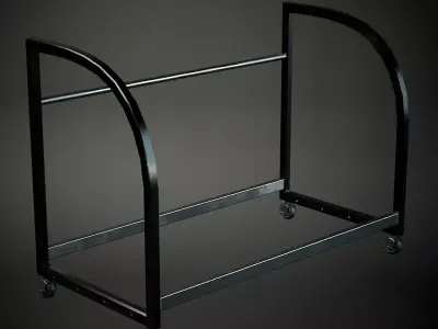 Industrial Shelf on wheels 3D model