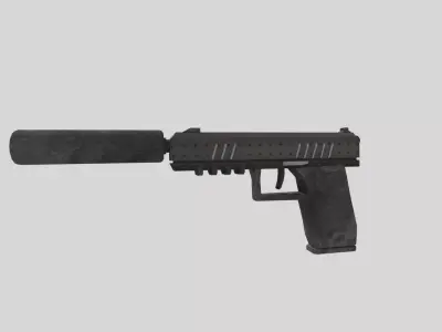 low poly no brand handgun 2 Low-poly 3D model