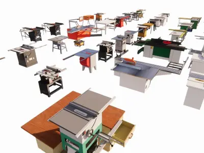 wood working workbench table saw drill 3d model 3D model