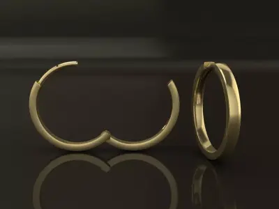 Earring Hoop MID SIZE 15mm Inside Diameter  3D print model