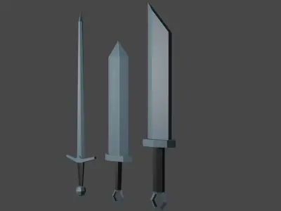 Medieval Swords Low Poly Free low-poly 3D model