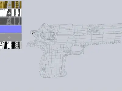 Royal Gold Desert Eagle Low-poly 3D model