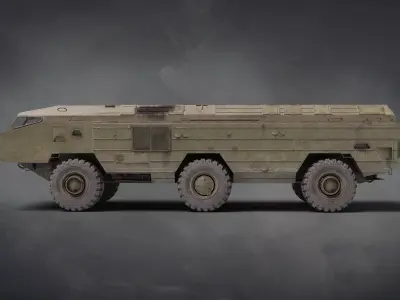 9K79 Tochka U Soviet tactical missile complex Lowpoly Game-ready Low-poly 3D model