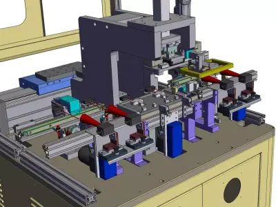 Pallet press with conveyor belt 3D model
