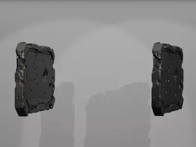 Panel01 Damaged Metal Panel Bullet And Laser Holes LOD Low-poly 3D model
