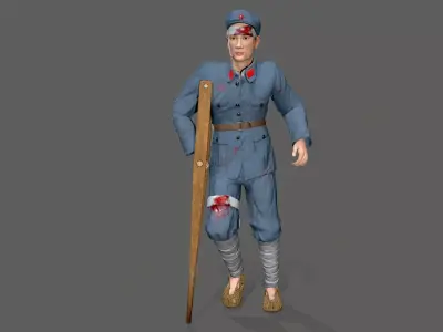 the wounded Low-poly 3D model